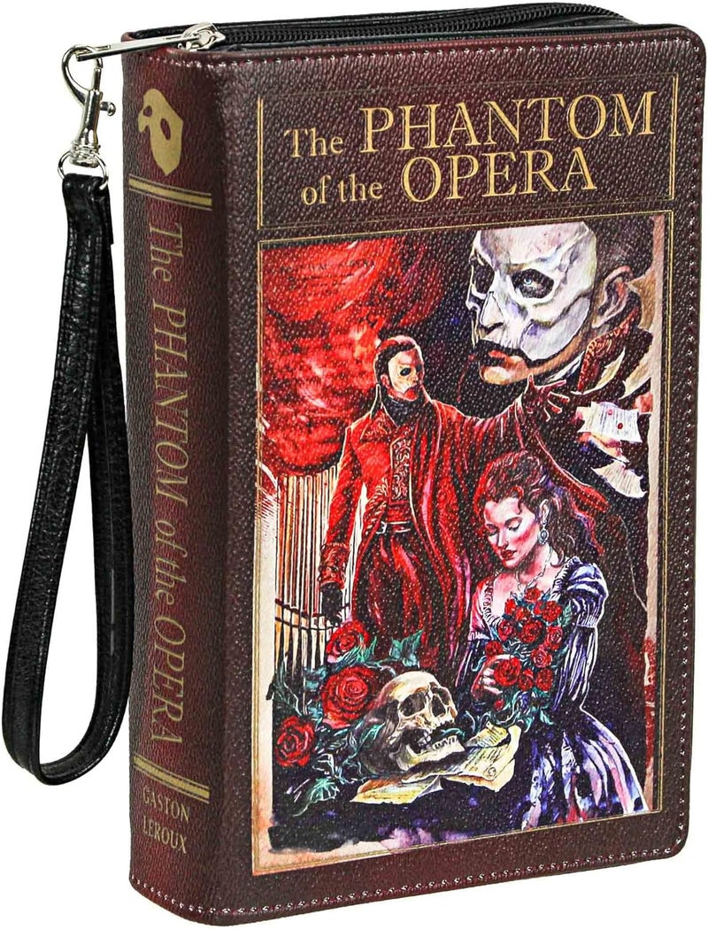 Things2Die4 Vinyl Phantom of the Opera Book Handbag Novelty Clutch Purse Crossbody Bag - Image 1